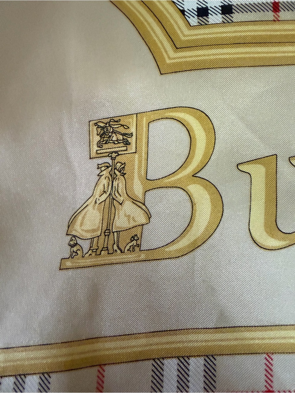 Burberrys Beige Nova Check Silk Scarf - Picture 9 of 14